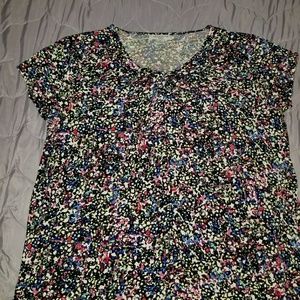 ➕🆕️👒Cap Sleeve Multicolored Print Top👒